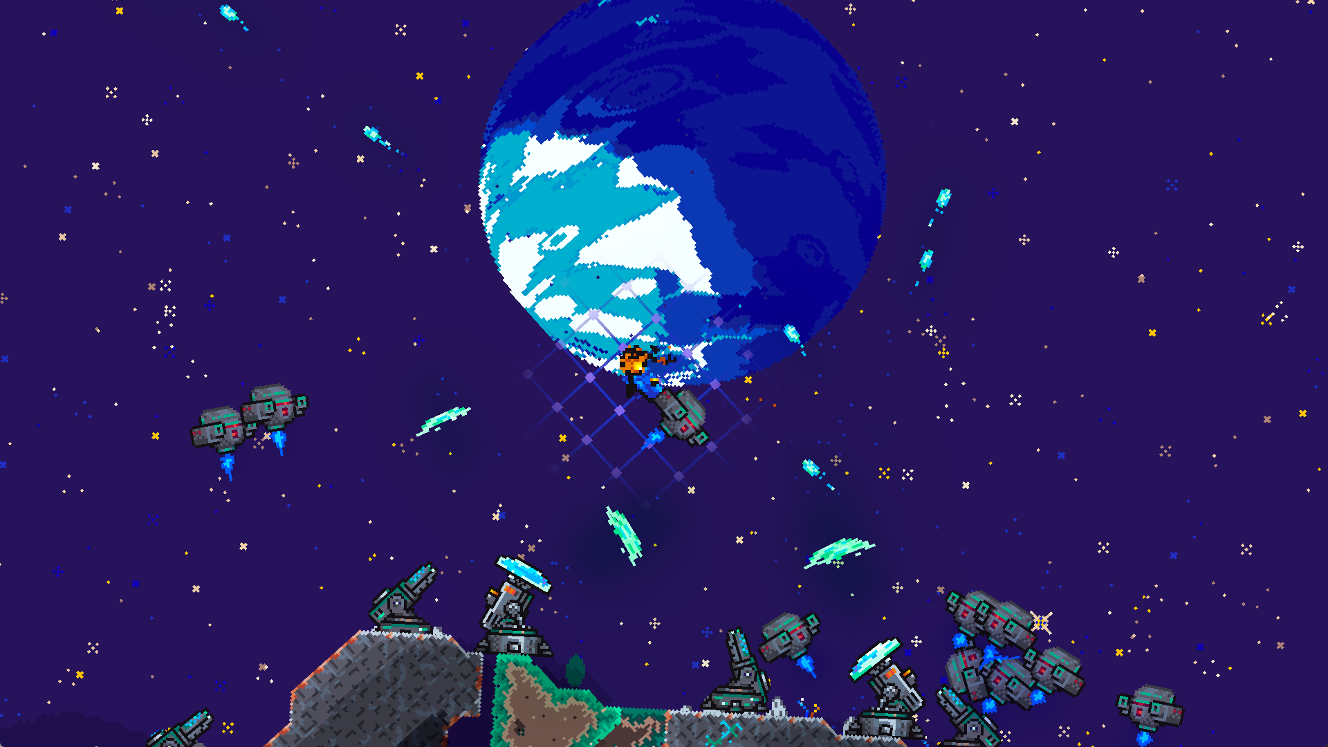 Kugelblitz fights Intergalactic Union drones.