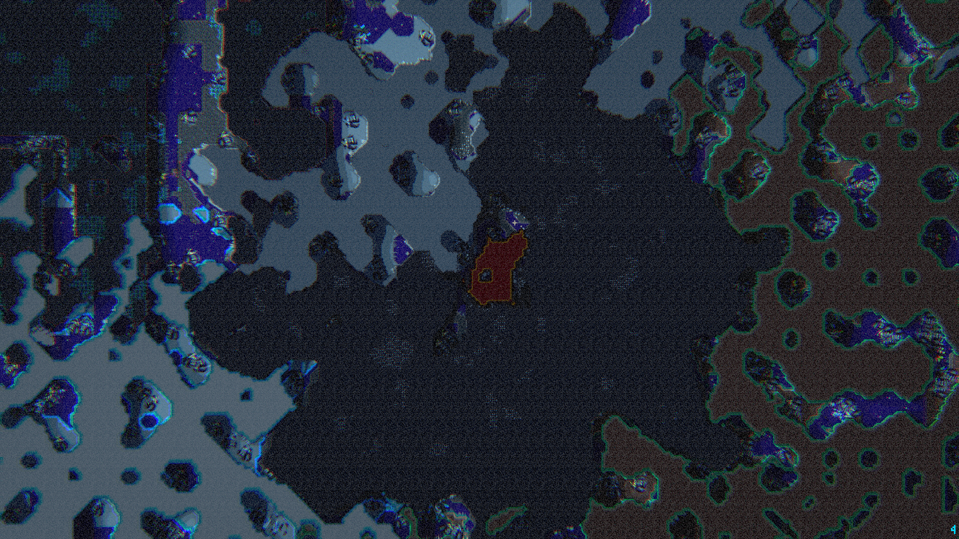 Massive celestial body level with multiple biomes