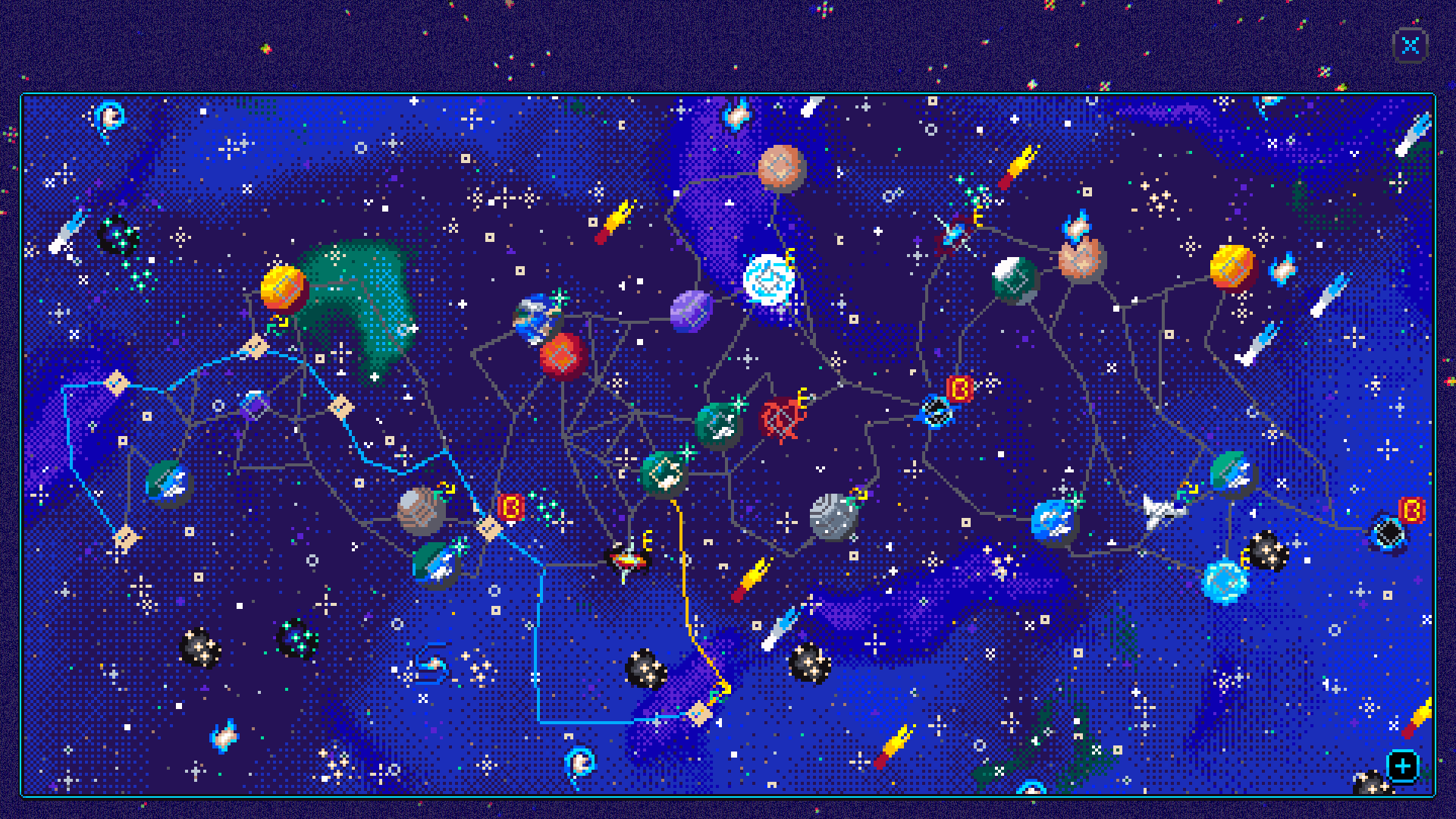Plan your path on the galaxy map.